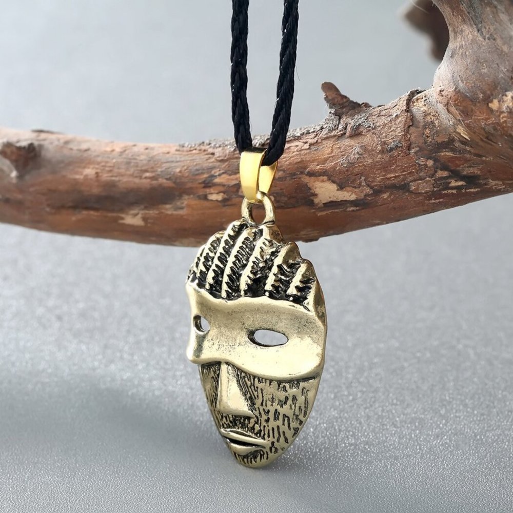 Viking Necklace Mask • Retro Odin Rune Symbol • Antique Slavic Nordic Amulet - Picture 2 of 8
